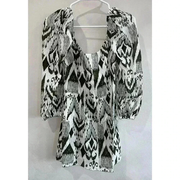 $295 Misa Los Angeles Marta Pouf Shoulder Dress XS Extra Small Mini Cream - Picture 3 of 7